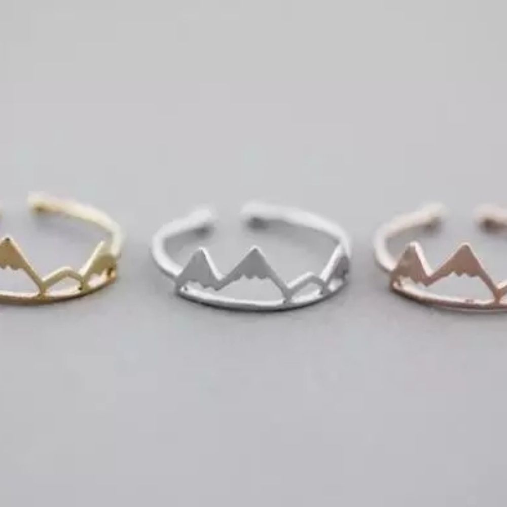 Gold mountain ring adjustable stackable nature - Picture 7 of 8
